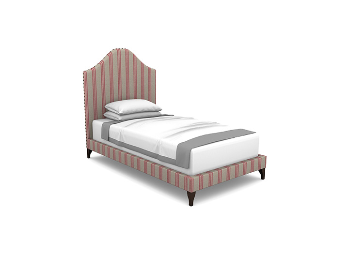 1 Bermondsey Single Bed in Cloth 18 Stripes Bengal Cranberry